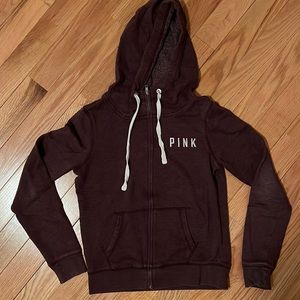 Womens PINK Zip Up Hoodie